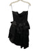Louis Feraud Size 6 Black Acetate Blend Strapless Satin Gathered Tiered Dress Black / 6