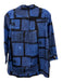 Piazza Sempione Size 40 Blue, White, Black Cotton Blend Long Sleeve Collar Top Blue, White, Black / 40