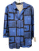 Piazza Sempione Size 40 Blue, White, Black Cotton Blend Long Sleeve Collar Top Blue, White, Black / 40
