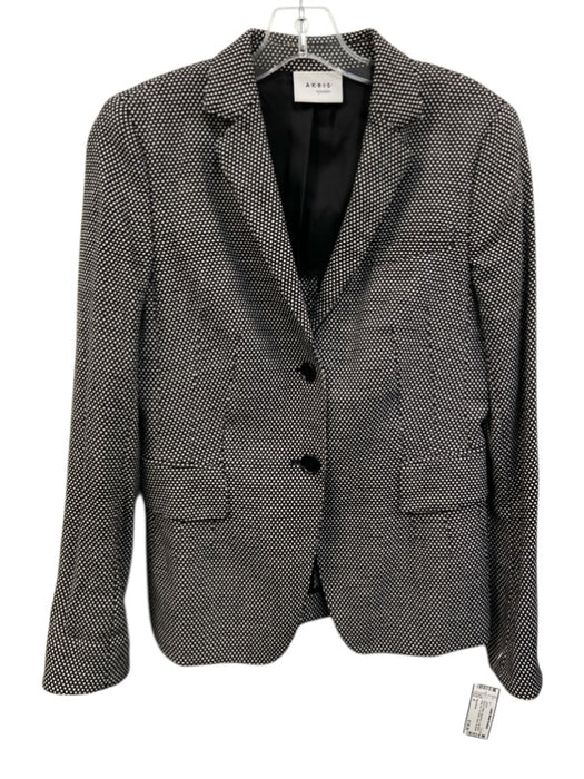 Akris Punto Size 6 Black & White Wool Blend Long Sleeve Polka Dot Blazer Jacket Black & White / 6