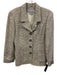 Carlisle Size 4 Cream & Gray Silk Long Sleeve Tweed Button Front Blazer Jacket Cream & Gray / 4