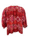 Chufy Size S Red & Aqua Missing Fabric Tag Long Sleeve Buttons Top Red & Aqua / S