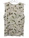 L'agence Size S White & Green Rayon Sleeveless Rose Top White & Green / S