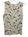 L'agence Size S White & Green Rayon Sleeveless Rose Top White & Green / S