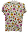 L'agence Size S White & Multi Rayon Sleeveless Rose Short Sleeve Top White & Multi / S