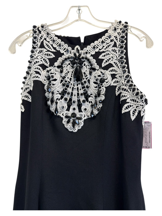Victor Costa Size S/M Black & White Missing Fabric Tag Sleeveless Jeweled Gown Black & White / S/M