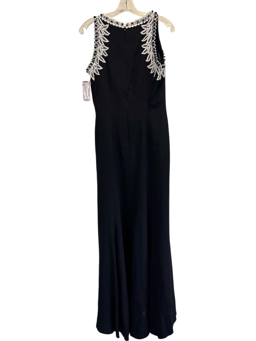 Victor Costa Size S/M Black & White Missing Fabric Tag Sleeveless Jeweled Gown Black & White / S/M