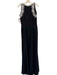 Victor Costa Size S/M Black & White Missing Fabric Tag Sleeveless Jeweled Gown Black & White / S/M
