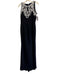 Victor Costa Size S/M Black & White Missing Fabric Tag Sleeveless Jeweled Gown Black & White / S/M