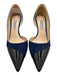 Prada Shoe Size 38.5 Blue & Black Leather Suede & Patent Pointed Toe Pumps Blue & Black / 38.5
