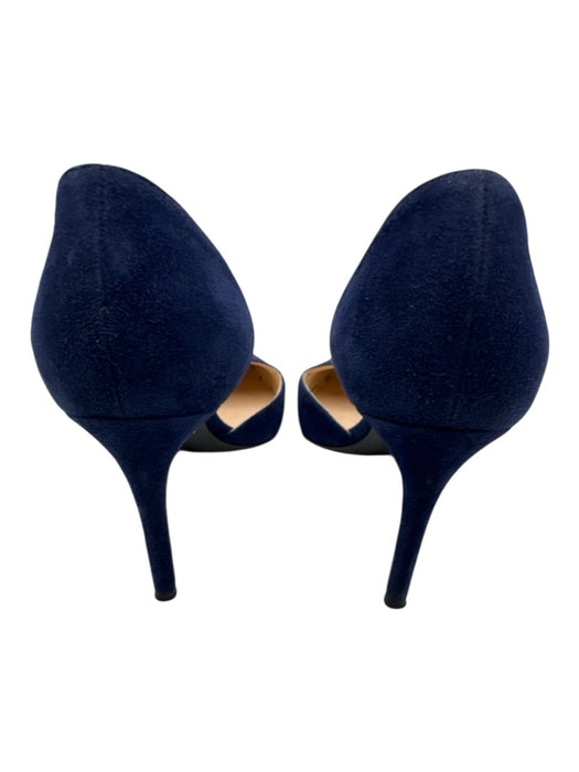 Prada Shoe Size 38.5 Blue & Black Leather Suede & Patent Pointed Toe Pumps Blue & Black / 38.5