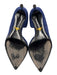Prada Shoe Size 38.5 Blue & Black Leather Suede & Patent Pointed Toe Pumps Blue & Black / 38.5