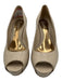 Gucci Shoe Size 38.5 Beige Leather Peep Toe Stiletto Platform Pumps Beige / 38.5