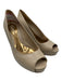 Gucci Shoe Size 38.5 Beige Leather Peep Toe Stiletto Platform Pumps Beige / 38.5