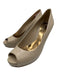 Gucci Shoe Size 38.5 Beige Leather Peep Toe Stiletto Platform Pumps Beige / 38.5