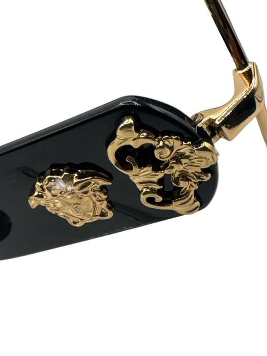 Versace black & gold Metal Solid Aviator Men's Sunglasses