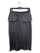 Givenchy Size 36 Black Cotton Denim Peplum Raw Hem Pencil Skirt Black / 36