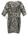 Lela Rose Size 4 Beige & Black Polyester Blend Floral Metallic Cocktail Dress Beige & Black / 4