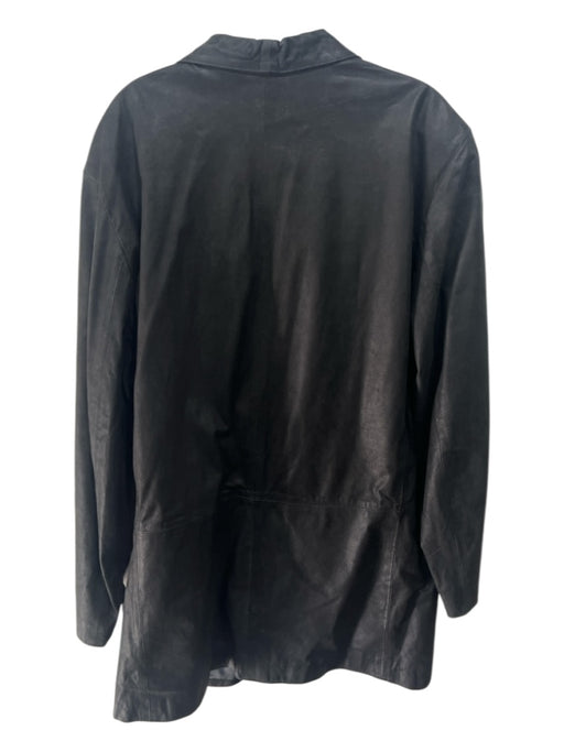 Vera Pelle AS IS Size XL Black Acetate Solid Buttons Men's Jacket Black / XL