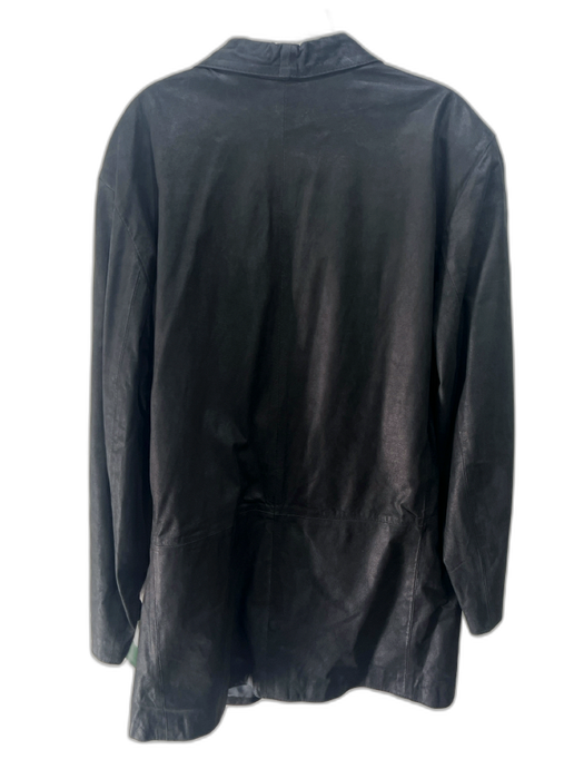 Vera Pelle AS IS Size XL Black Acetate Solid Buttons Men's Jacket Black / XL