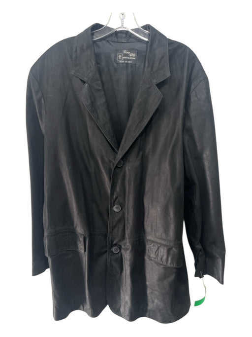 Vera Pelle AS IS Size XL Black Acetate Solid Buttons Men's Jacket Black / XL