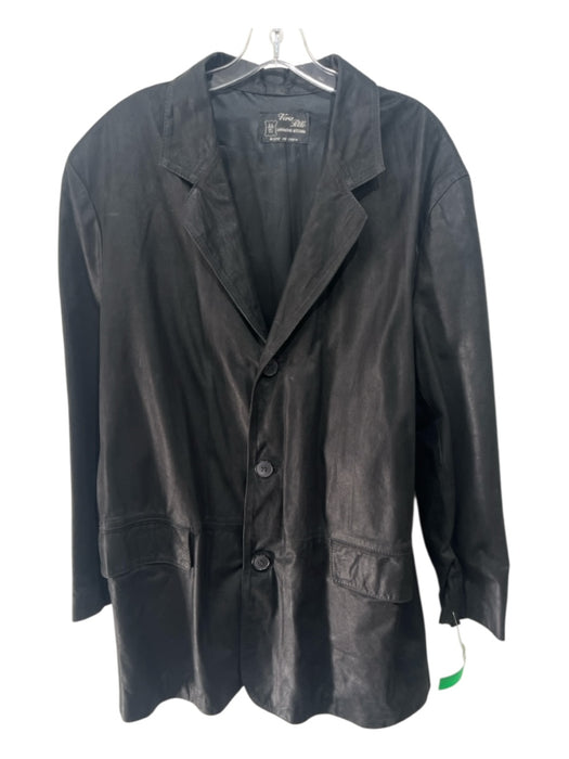 Vera Pelle AS IS Size XL Black Acetate Solid Buttons Men's Jacket Black / XL