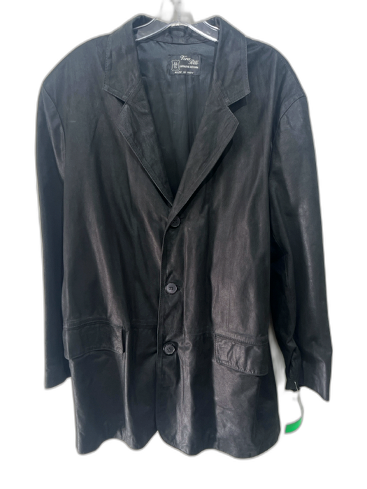 Vera Pelle AS IS Size XL Black Acetate Solid Buttons Men's Jacket Black / XL
