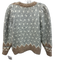 Love Shack Fancy XS Gray, White & Brown Wool Blend Knit Buttons Sweater Gray, White & Brown