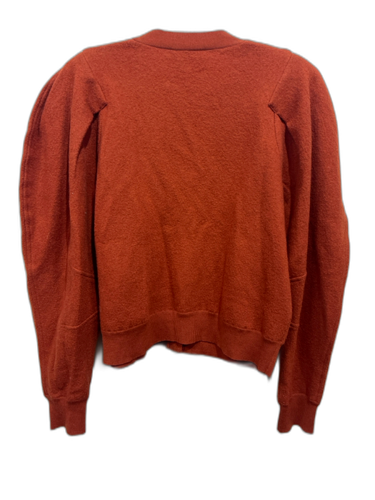 Ulla Johnson Size S Brown Wool Puff Shoulder 3 Buttons Solid Cardigan Brown / S