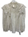 Ulla Johnson Size 2 White Cotton Blend Open Lace Long Balloon Sleeve Top White / 2