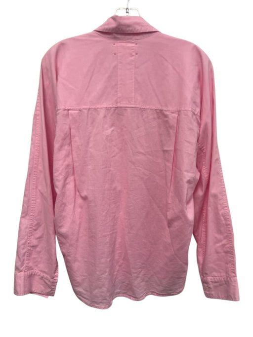 XiRENA Size S Light Pink Cotton Pleated Shoulder Long Sleeve Button Up Shirt Top Light Pink / S
