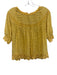 Loveshackfancy Size XS Yellow Cotton Lace Detail Embroidered Keyhole Back Top Yellow / XS
