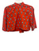 Rhode Size S Red, Navy Blue & White Cotton Floral Blocked Print 1/2 Sleeve Top Red, Navy Blue & White / S