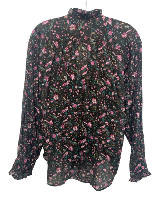 Isabel Marant Etoile Size Est S Black & Purple Missing Fabric Tag Floral Top Black & Purple / Est S