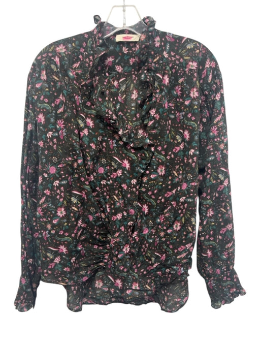 Isabel Marant Etoile Size Est S Black & Purple Missing Fabric Tag Floral Top Black & Purple / Est S
