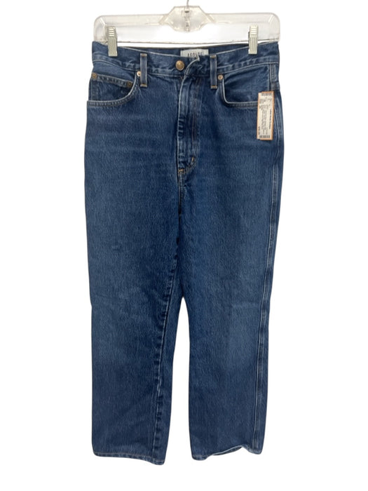 Agolde Size 26 Medium dark wash Cotton Denim High Rise Button & Zip Fly Jeans Medium dark wash / 26