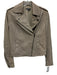 Vince Size XS Taupe Gray Leather Long Sleeve Zip Front Pockets Moto Jacket Taupe Gray / XS