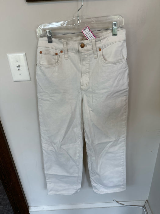 Madewell Size 28 Ivory Cotton High Waist Wide Leg Jeans