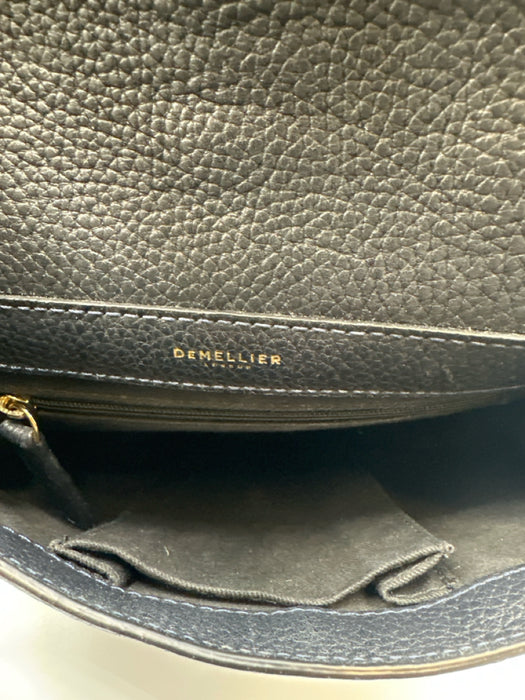 DeMellier Black Leather Saddle Tassle Detail Crossbody Bag