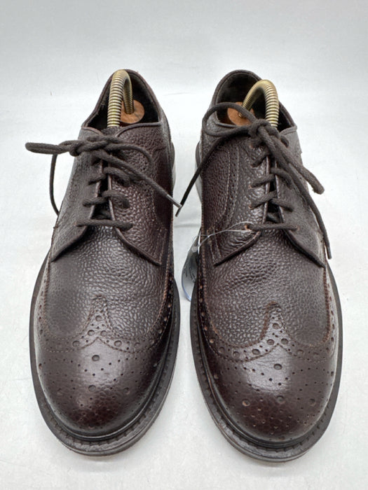 Suitsupply Shoe Size 42 Dark Brown Leather Solid Broguing Men's Shoes