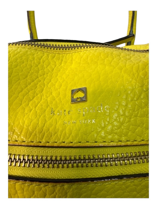 Kate Spade Yellow Leather Pebbled Zip Close Bag Yellow