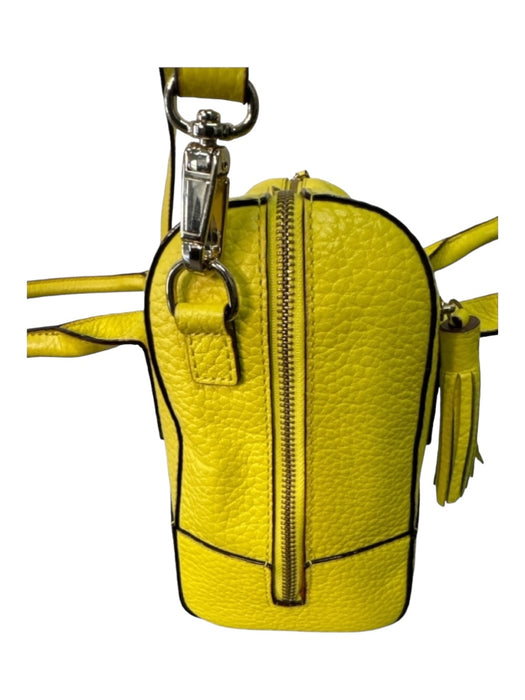 Kate Spade Yellow Leather Pebbled Zip Close Bag Yellow