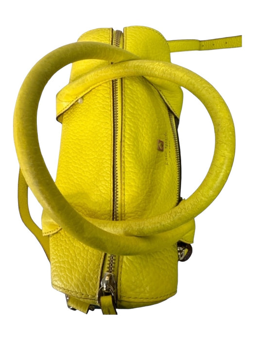 Kate Spade Yellow Leather Pebbled Zip Close Bag Yellow