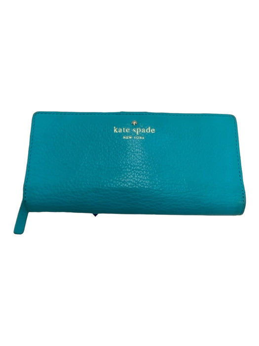 Kate Spade Tiffany Blue Leather Zip Close Wallets Tiffany Blue