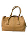 Tod's Tan Leather Pebbled Tote Silvertone Hardware Bag Tan