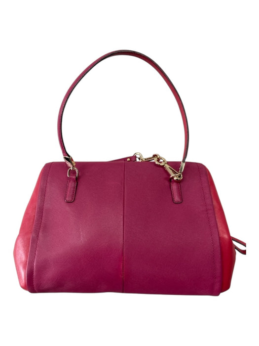 Coach Magenta Pink Leather goldtone hardware Saffiano Satchel Bag Magenta Pink