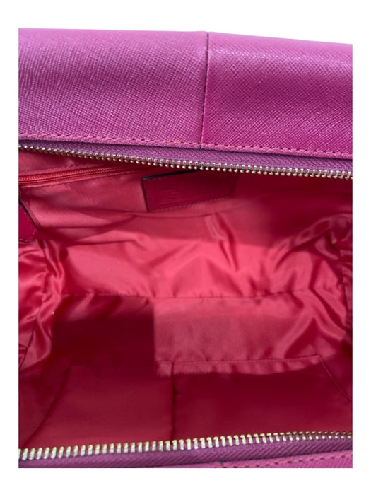 Coach Magenta Pink Leather goldtone hardware Saffiano Satchel Bag Magenta Pink