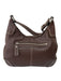 Coach Brown Leather Shoulder Bag Stitch Detail Zip closure Bag Brown