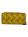 Coach Yellow Coated Canvas Top Zipper Horse & carriage Accordian Wallets Yellow