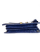 Brahmin Blue Leather Reptile Embossed Gold Hardware Lock Clasp Tassels Bag Blue